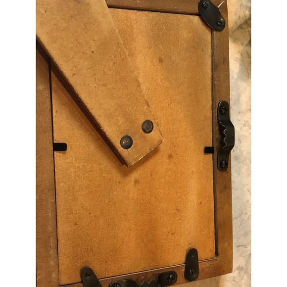 Vintage 2 Art Deco Frames Wood 5x7(4x6) Variegated Blues plexi Tiles Plex Glass - Picture 6 of 8